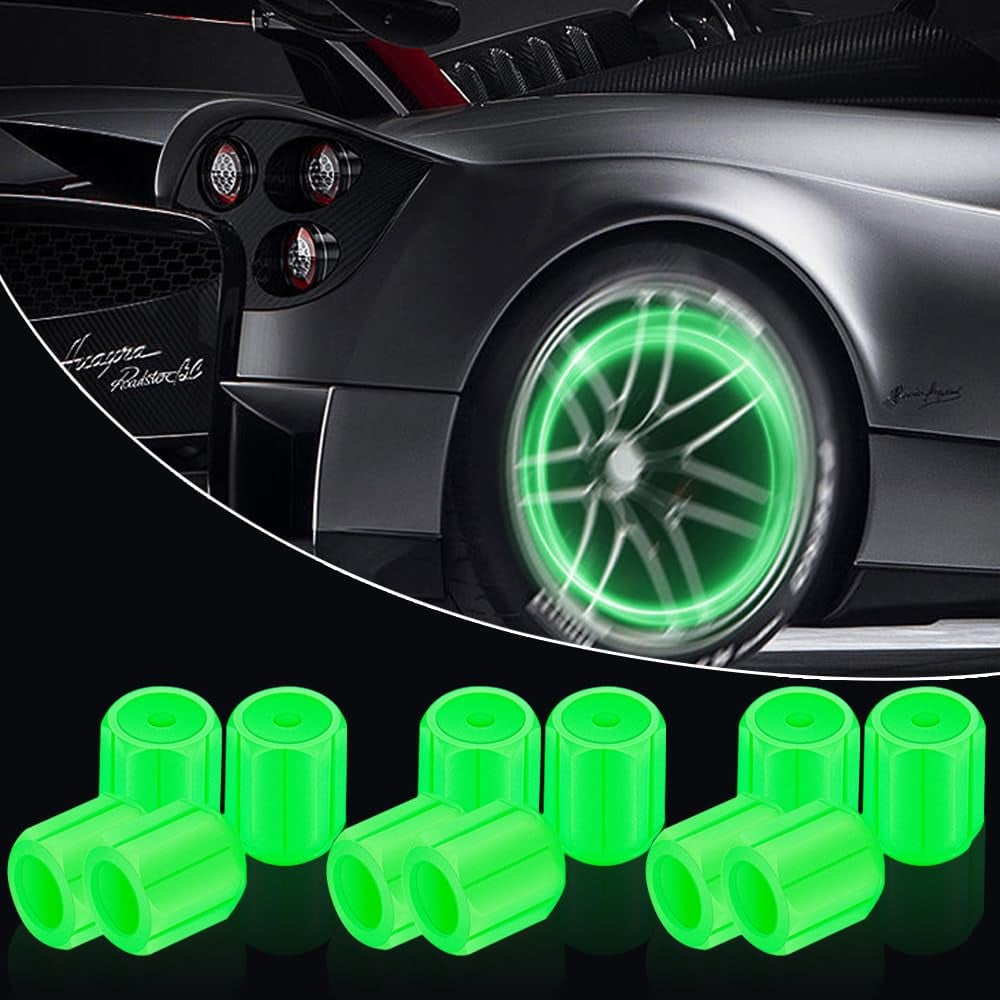 Illuminated valve caps for night drivers